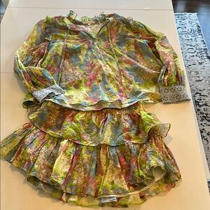 Love Shack Fancy Floral Blouse and Skirt Set